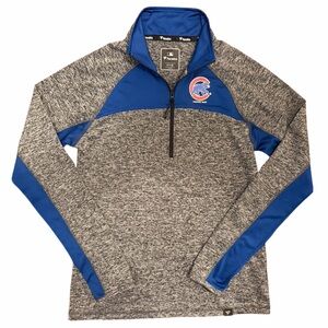 Fanatics Chicago Cubs 1/4 Zip Pullover Women’s Small Blue and Gray